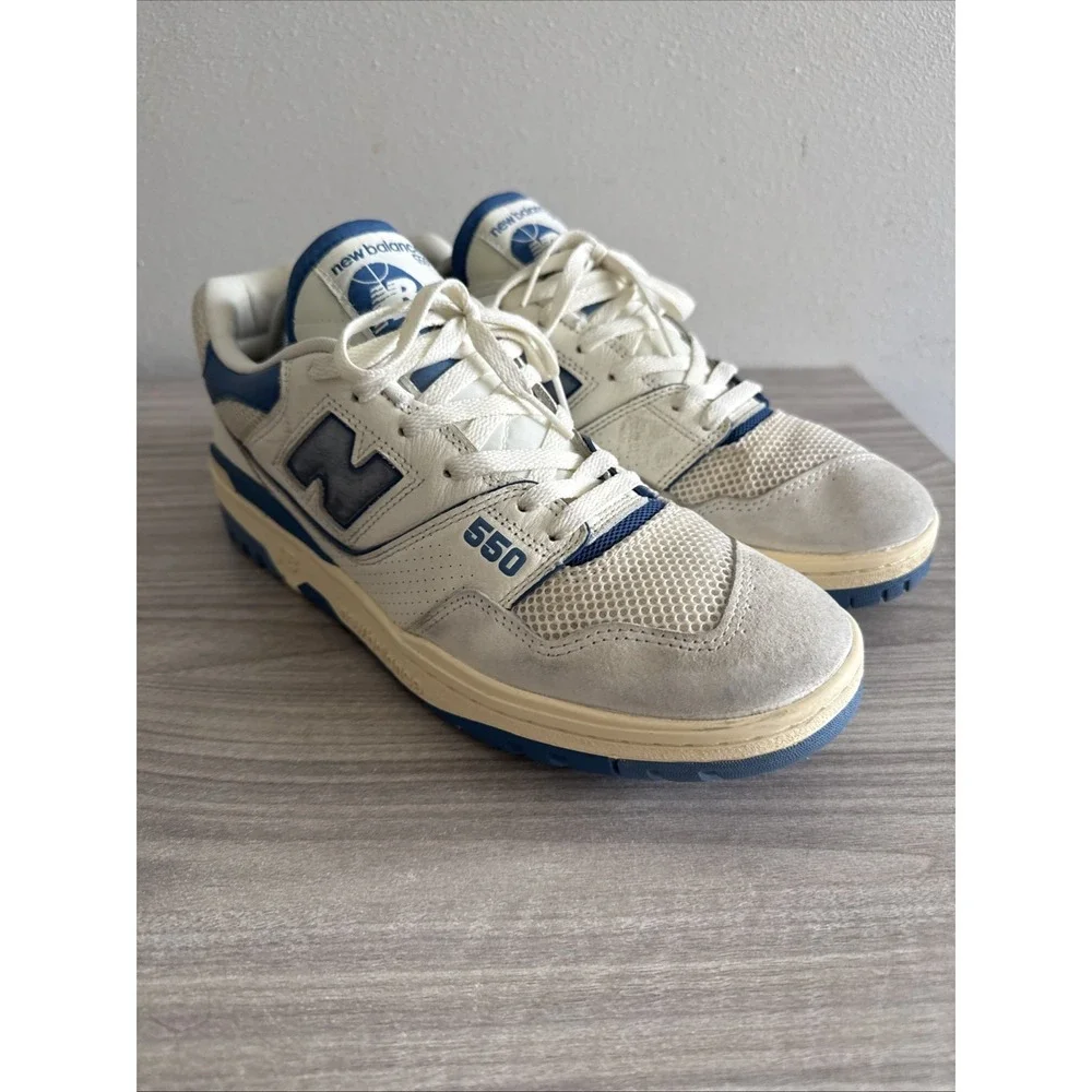 New Balance Men's 550 Sea Salt Pack Blue Agate Sz 13 Sneakers Casual Wear Shoes